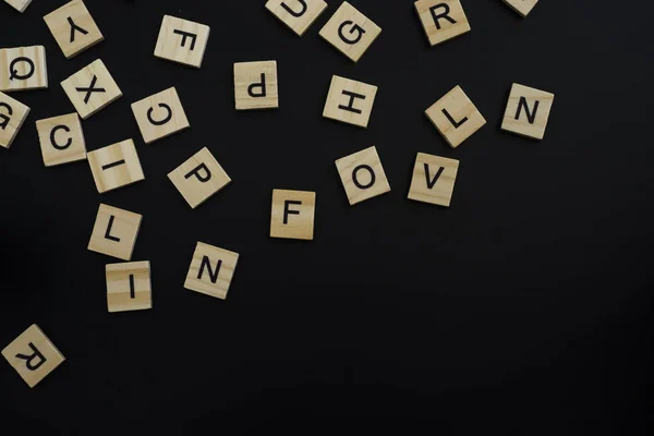 Wood Letter Black Background — Stock Photo, Image