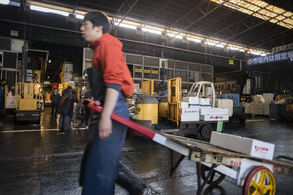 Tokio Japonsko Února 2017 Tsukiji Rybí Trh Trhu Jednou Největší — Stock fotografie