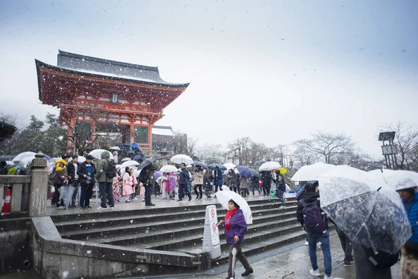 Kyoto Japan Februari 2017 Kiyomizudera Tempel Wintersneeuw — Stockfoto
