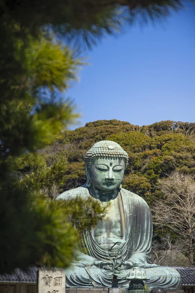 Kamakura Daibutsu Mavi Gökyüzü Ile — Stok fotoğraf