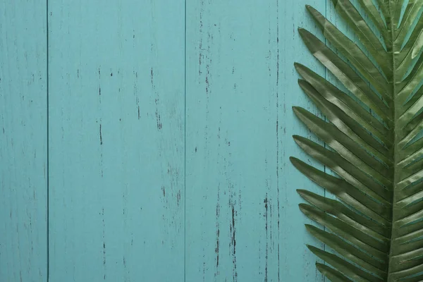 ぼろぼろの木製の背景を持つ自然緑葉 ロイヤリティフリーのストック写真