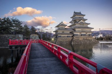 Matsumoto Kalesi akşam, Matsumoto, Japonya