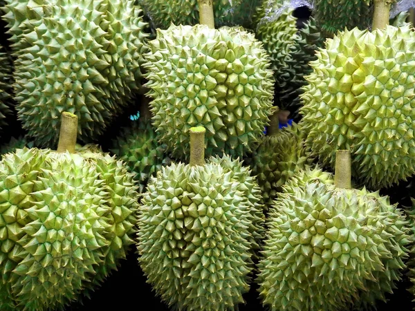 Fresh Delicious Durians Fruit Market — Stock Photo, Image