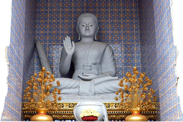Schöne Große Buddhistische Mönchsstatue Tempel — Stockfoto
