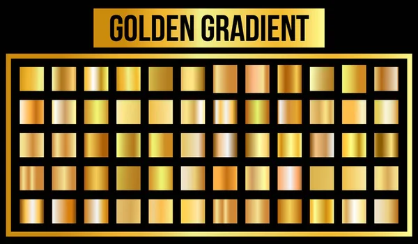 Vector set of golden gradients. Vector Illustration — Stock Vector
