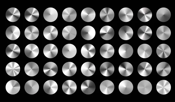 Векторный набор серебряных конических и круглых градиентов. Векторная миграция — стоковый вектор
