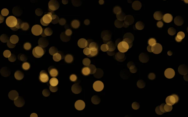 Abstract golden shining bokeh isolated on black background. Decoration or christmas background. — Stock Photo, Image