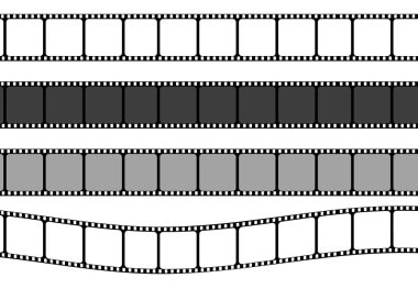 Film şeridi çerçeve kümesi, vektör şablonu çizimi