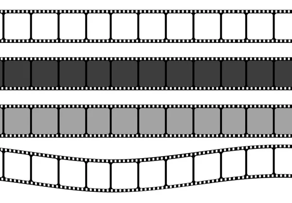 フィルムストリップフレーム、ベクトルテンプレートイラストのセット — ストックベクタ