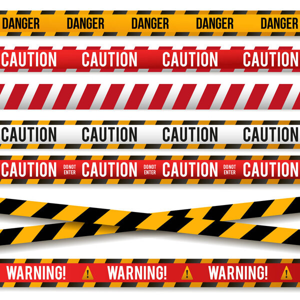 Police line Caution lines.  Warning tapes