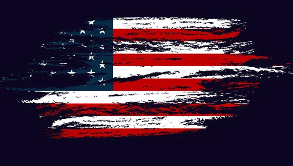 Гранж-флаг США. Векторная иллюстрация с гранжевой текстурой . — стоковый вектор
