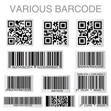 Barcode And Qr Code Sticker Collection. Vector Illustration clipart
