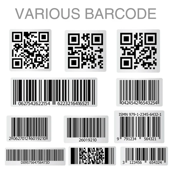Código de barras e Qr Código Adesivo Coleção. Ilustração vetorial — Vetor de Stock