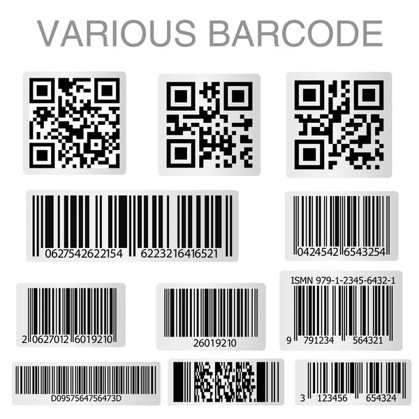 Barkod ve Qr Code çıkartma koleksiyonu. Vektör çizim — Stok Vektör