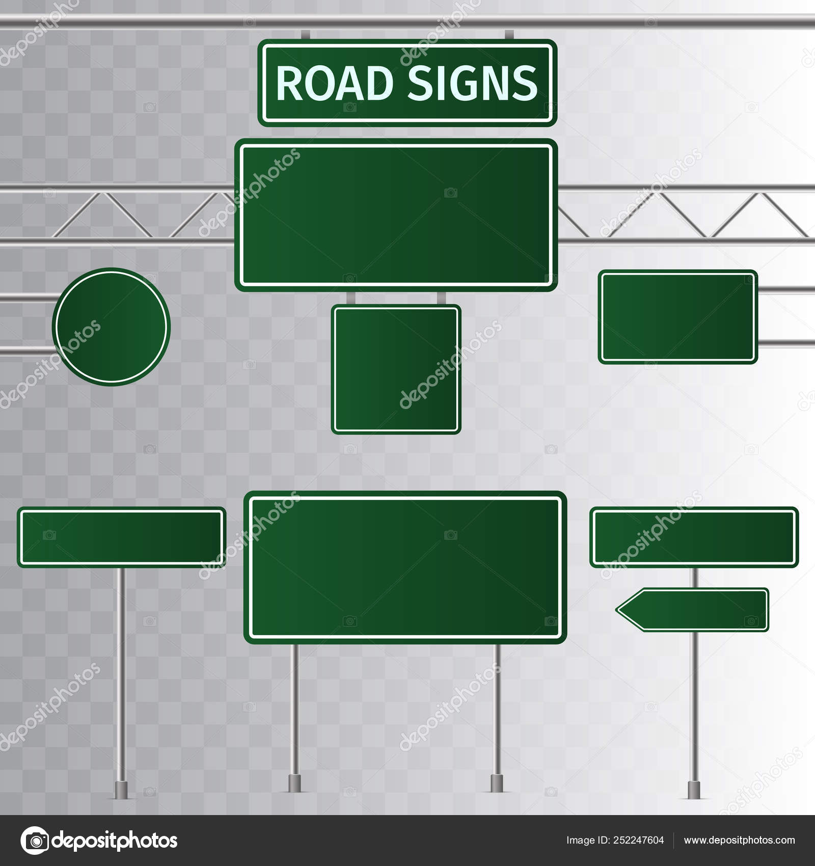 Set Of Road Green Traffic Signs Blank Board With Place For Text Isolated On Transparent Background Vector Illustration Vector Image By C Worsan Vector Stock Set Of Road Green Traffic Signs Blank Board With Place For Text Isolated On Transparent Background Vector Illustration Vector Image By C Worsan Vector Stock