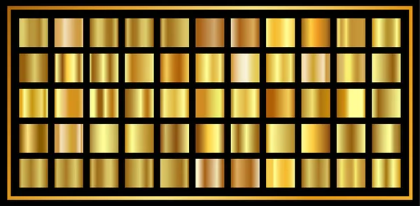 Набор золотого градиента. Золотистый блеск металла, роскошная отделка, блестящий векторный фон для обоев, фон, обертка и т.д. . — стоковый вектор