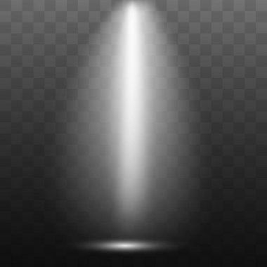 Sahne aydınlatması, karanlık arka plan üzerinde saydam efektler. Vektör İllüstrasyonu