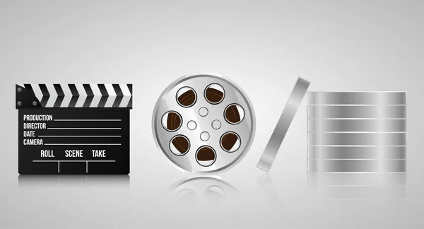 Set di oggetti 3D realistici per la cinematografia . — Vettoriale Stock