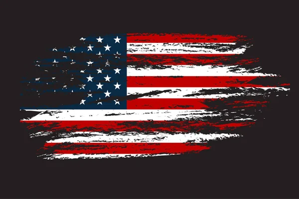 Bandera Grunge de los Estados Unidos con textura grunge. — Vector de stock