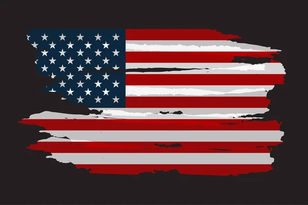 Bendera Grunge Amerika Serikat. Ilustrasi vektor dengan tekstur grunge . - Stok Vektor