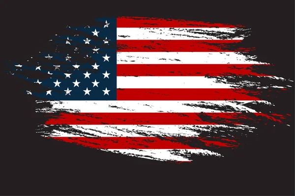 Bandera Grunge de los Estados Unidos con textura grunge. — Vector de stock