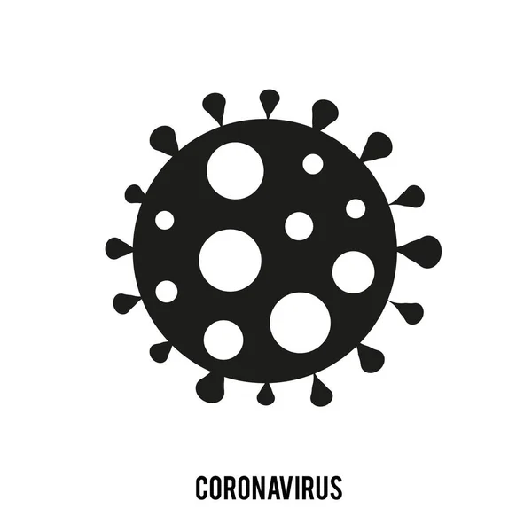 Tanda tangani Icon Bacteria coronavirus. 2019-nCoV. Wabah Coronavirus. Konsep medis Pandemik dengan sel-sel berbahaya Terisolasi pada latar belakang putih - Stok Vektor