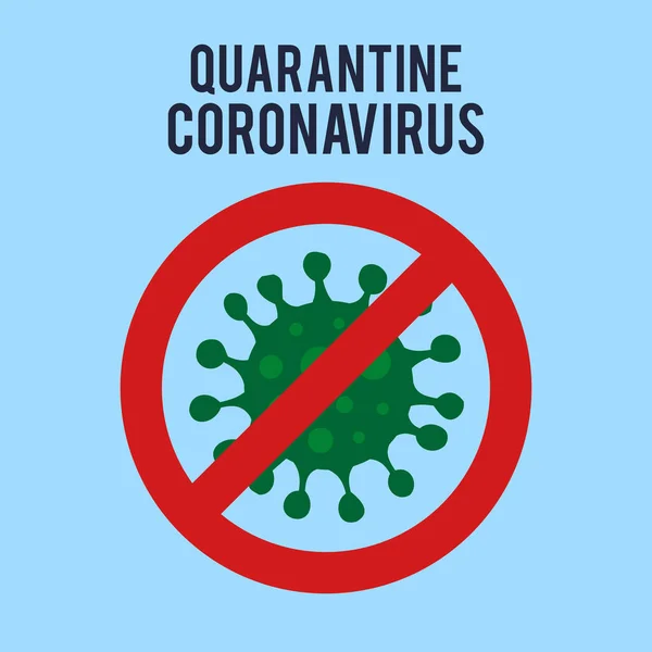 Detener Coronavirus Covid-19 icono, signo de peligro biológico cuarentena. Novela parada Coronavirus Bacteria Conceptos. Alerta peligrosa Brote de Coronavirus. — Vector de stock