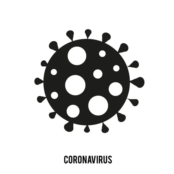 Simge Bakteri Koronavirüsü 'nü imzalayın. 2019-NCoV. Coronavirüs salgını. Tehlikeli hücrelerin beyaz arka planda izole edildiği salgın hastalık konsepti Telifsiz Stok Vektörler