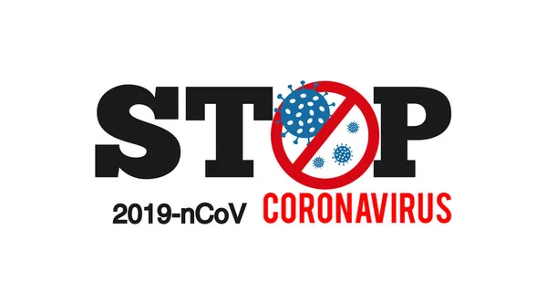 Vorsicht Coronavirus. Stoppt das Coronavirus. Symbolbakterien Coronavirus. 2019-nCoV,. Coronavirus-Ausbruch. Medizinisches Pandemiekonzept mit gefährlichen Zellen Isoliert auf weißem Hintergrund Stockillustration