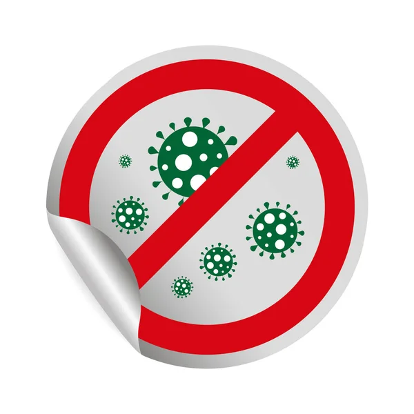 Fermare l'icona di Coronavirus Covid-19, segno di rischio biologico di quarantena. Novel stop Coronavirus Bacteria Concepts. Focolaio di coronavirus da allerta pericolosa. Grafiche Vettoriali