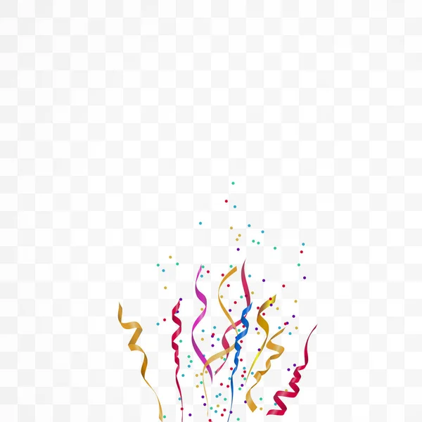 Colorful Bright Confetti Isolated on Transparent Background. Holiday Decorative Falling Shiny Confetti. Vector Illustration — Stock Vector