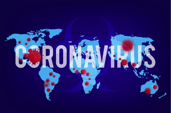 Coronavirus Maps Banner. 2019-ncov. Bryta nyheter bakgrund för medicinska nyheter statistik. — Stock vektor