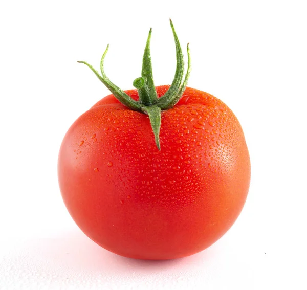 Tomato Isolated White Tomato Drops Full Depth Field — Stock Photo, Image