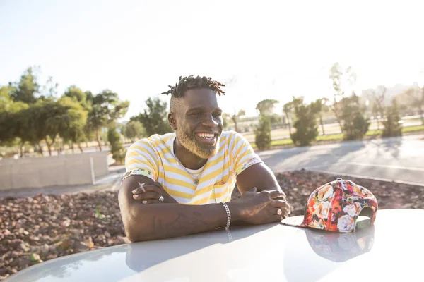 Handsome black man smiling