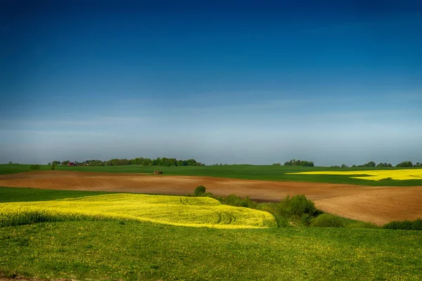 Jordbruks landskap med böljande kullar — Stockfoto