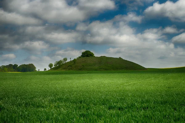 Agrarlandschaft mit sanften Hügeln — Stockfoto