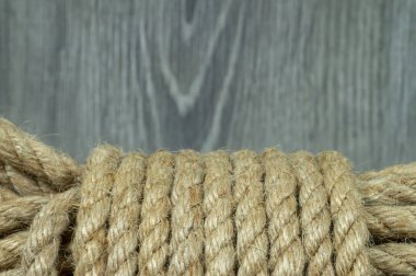 Yakın çekimde doğal jüt halat kablosu