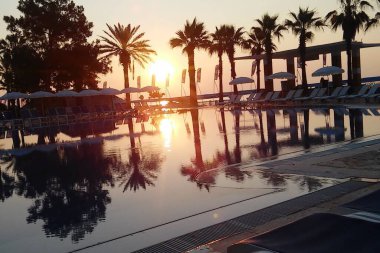 Türkiye 'de deniz manzarası gün doğumunda