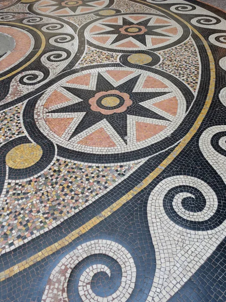 mosaic floor with stars in a gallery in Paris