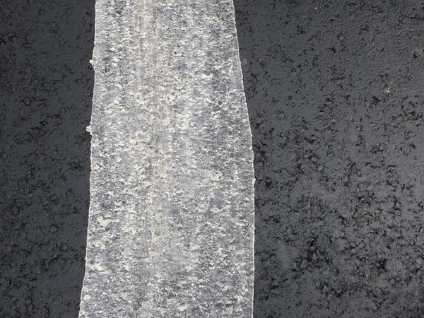 White Stripe Paint Black Asphalt Road — Stock Photo, Image