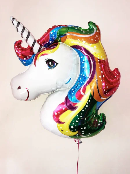 Globo Forma Unicornio Hadas Con Una Melena Brillante Colorido — Foto de Stock
