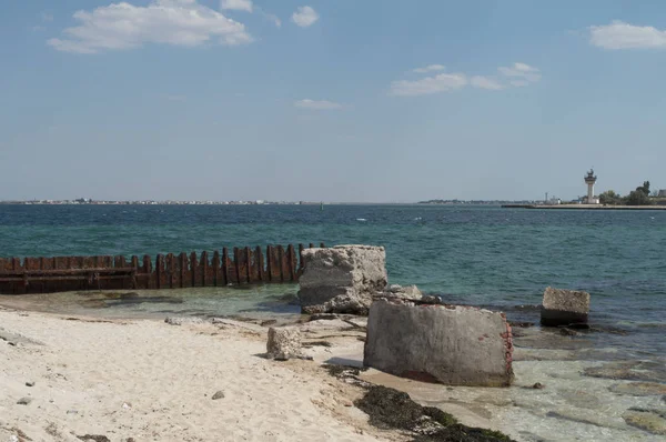 Alte Baufällige Seebrücke Die Sehenswürdigkeiten Der Halbinsel Krim — Stockfoto