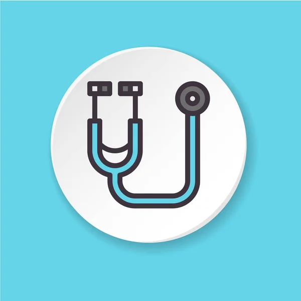 Düz Renk Simge Stetoskop Tıbbi Malzeme Kavramı Düğme Web Mobil — Stok Vektör