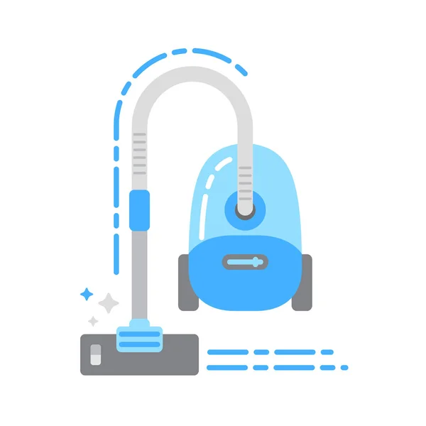 Stofzuiger plat kleur icoon. Elektronische apparaten concept. Geïsoleerde platte sjabloon. — Stockvector