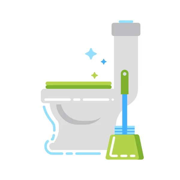 Icono de color plano del baño. Firme para la página web, aplicación móvil, banner. Plantilla plana aislada . — Vector de stock