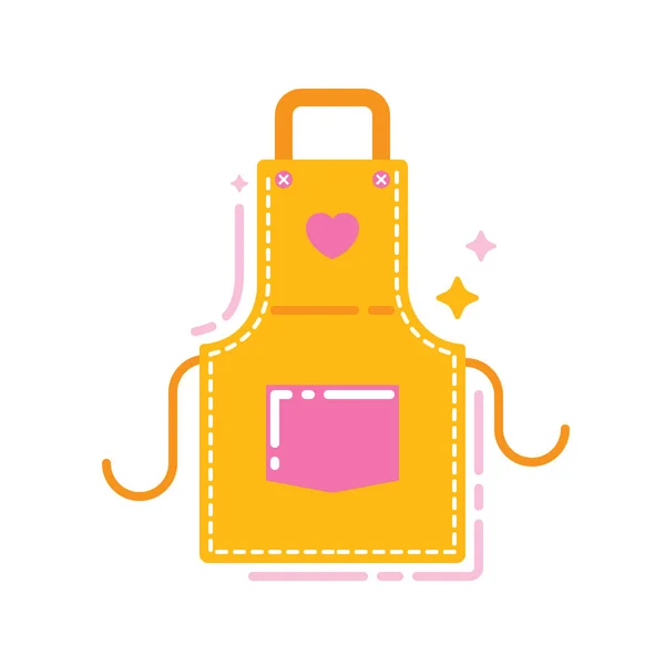 Apron flat color flat icon. Isolated template. — Stock Vector