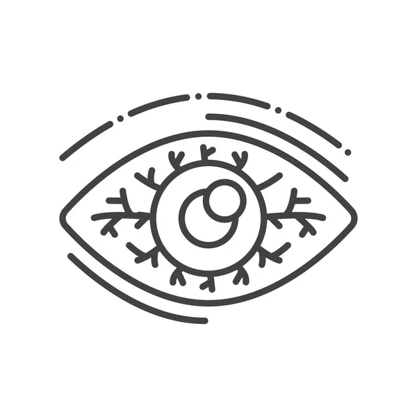 Icono negro de línea de inflamación ocular. Enfermedades infecciosas. Conjuntivitis. Síntomas de alergia. Firme para la página web, aplicación móvil, botón, logotipo. Botón aislado vectorial. Carrera editable . — Vector de stock