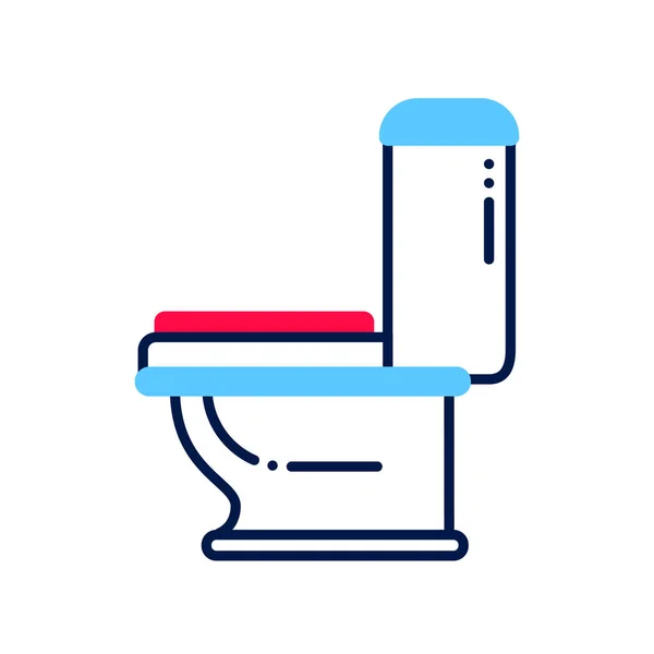 Ligne de toilette icône de couleur. Symptôme allergique : diarrhée, nausées. Signe pour page web, application mobile, bouton, logo . — Image vectorielle