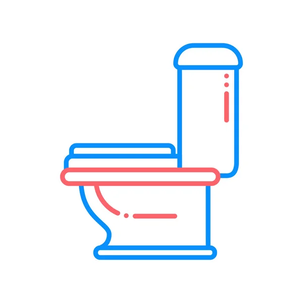 Ligne de toilette icône de couleur. Symptôme allergique : diarrhée, nausées. Signe pour page web, application mobile, bouton, logo . — Image vectorielle