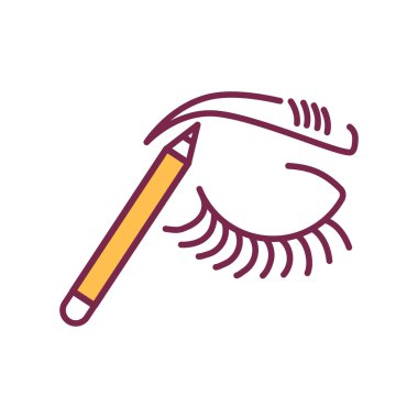 Makyaj kaş renk çizgisi simgesi. Güzellik endüstrisi. Web sayfası, mobil uygulama, promosyon için Pictogram.